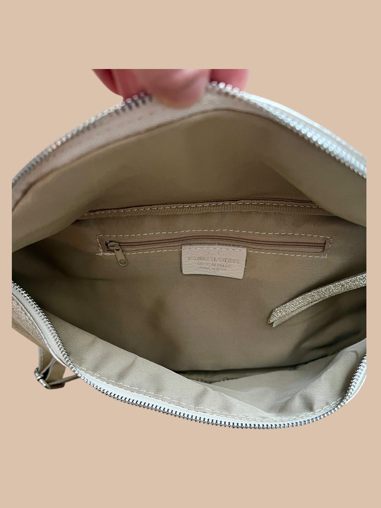 Metallic Leather Crossbody Bag