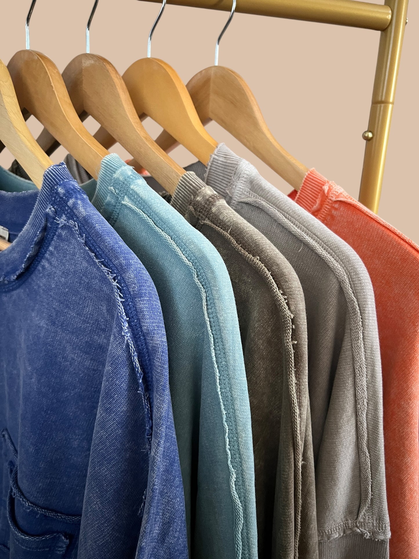 Oversized French Terry Acid Wash Pullover