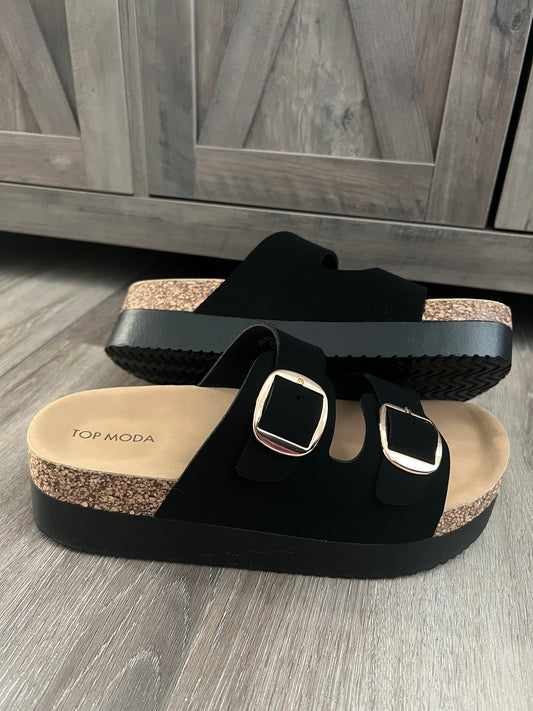 'Everyday Lift' Buckle Slide Sandals