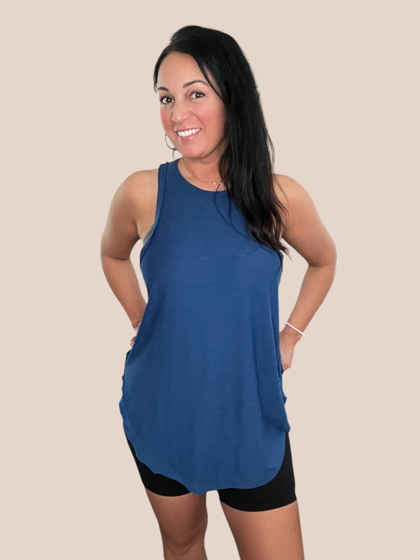 Curved Hem Tunic Tank