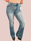 Risen Mid-Rise Tummy Control Flare Jeans