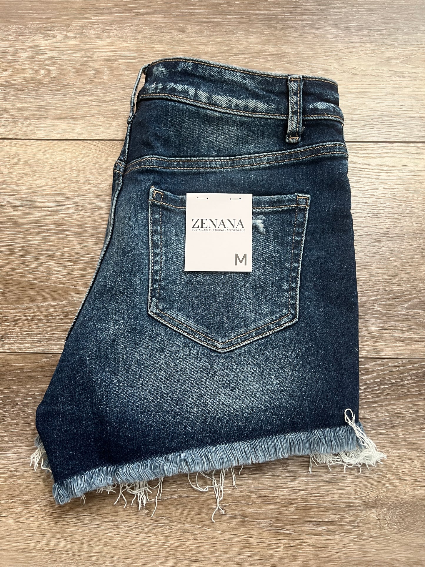 Zenana ‘Day to Night’ High-Rise Frayed Hem Denim Shorts