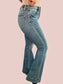 Risen Mid-Rise Tummy Control Flare Jeans