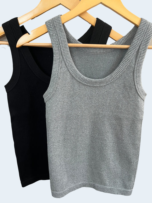 Reversible Neckline Seamless Ribbed Tank