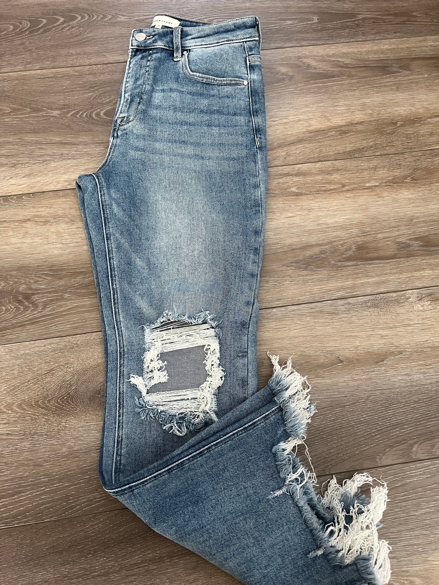 Risen 'Everyday Edge' High Rise Distressed Crop Jeans