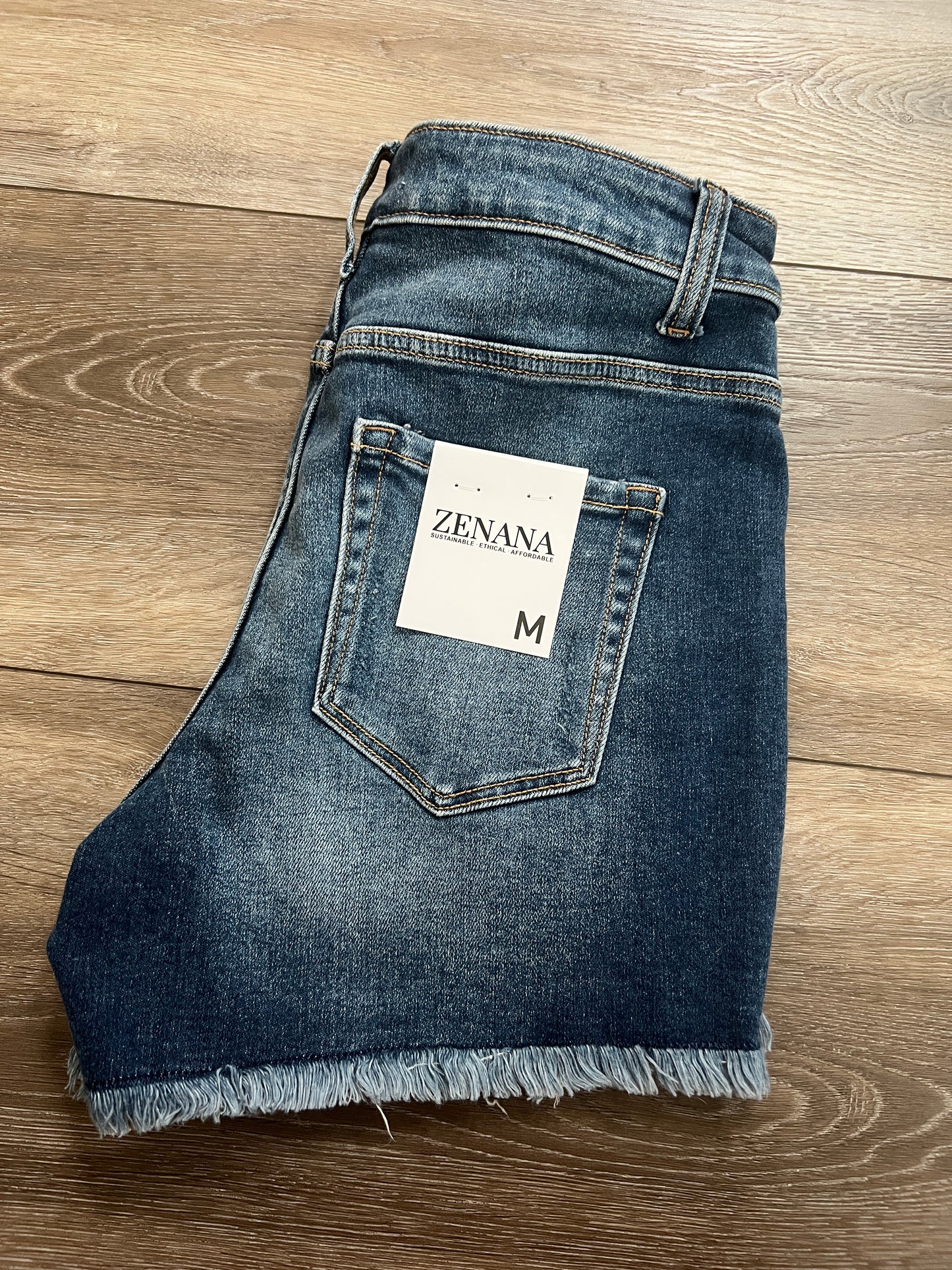 Zenana 'Chasing Summer' High-Rise Distressed Denim Shorts