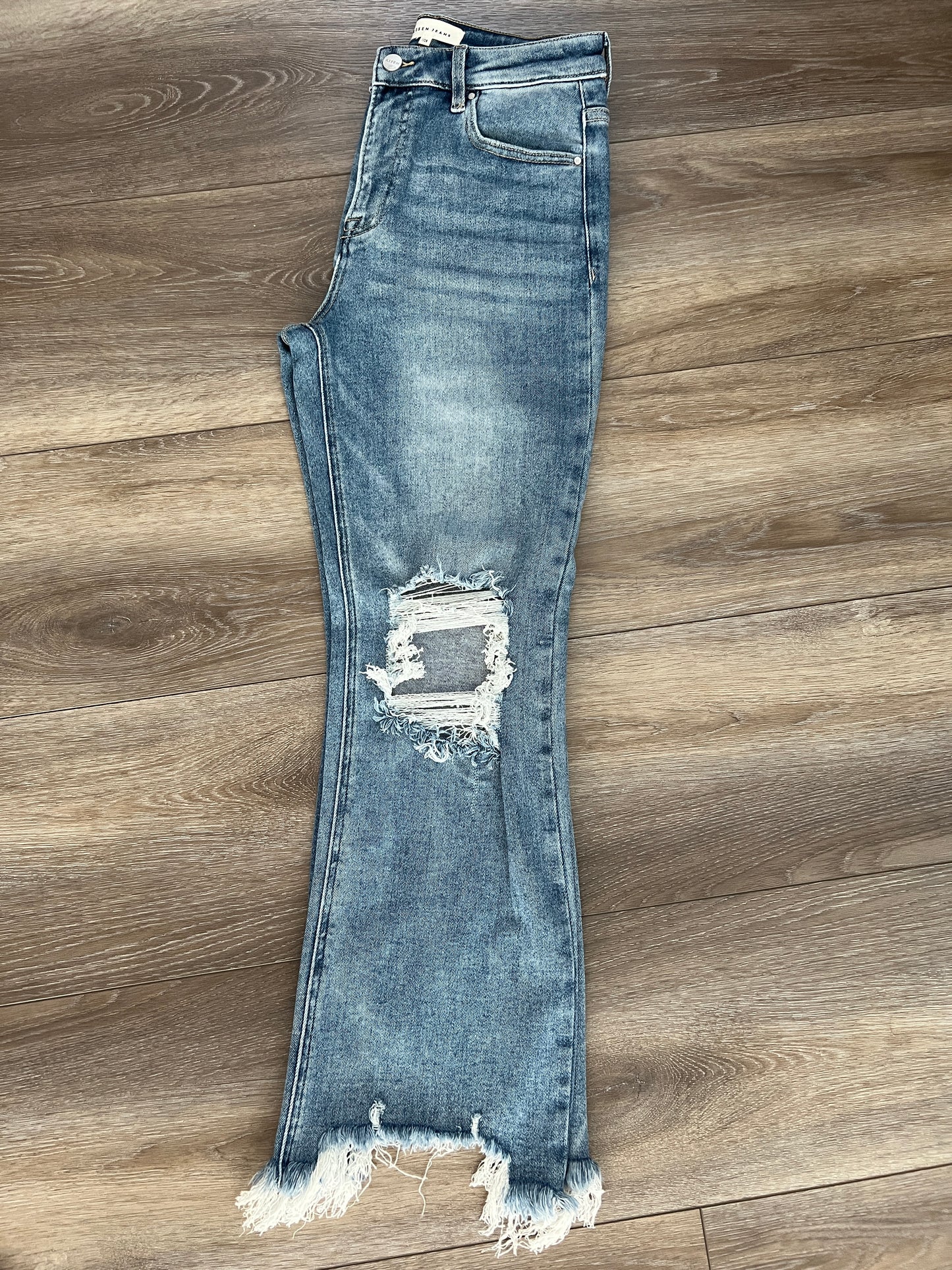 Risen 'Everyday Edge' High Rise Distressed Crop Jeans