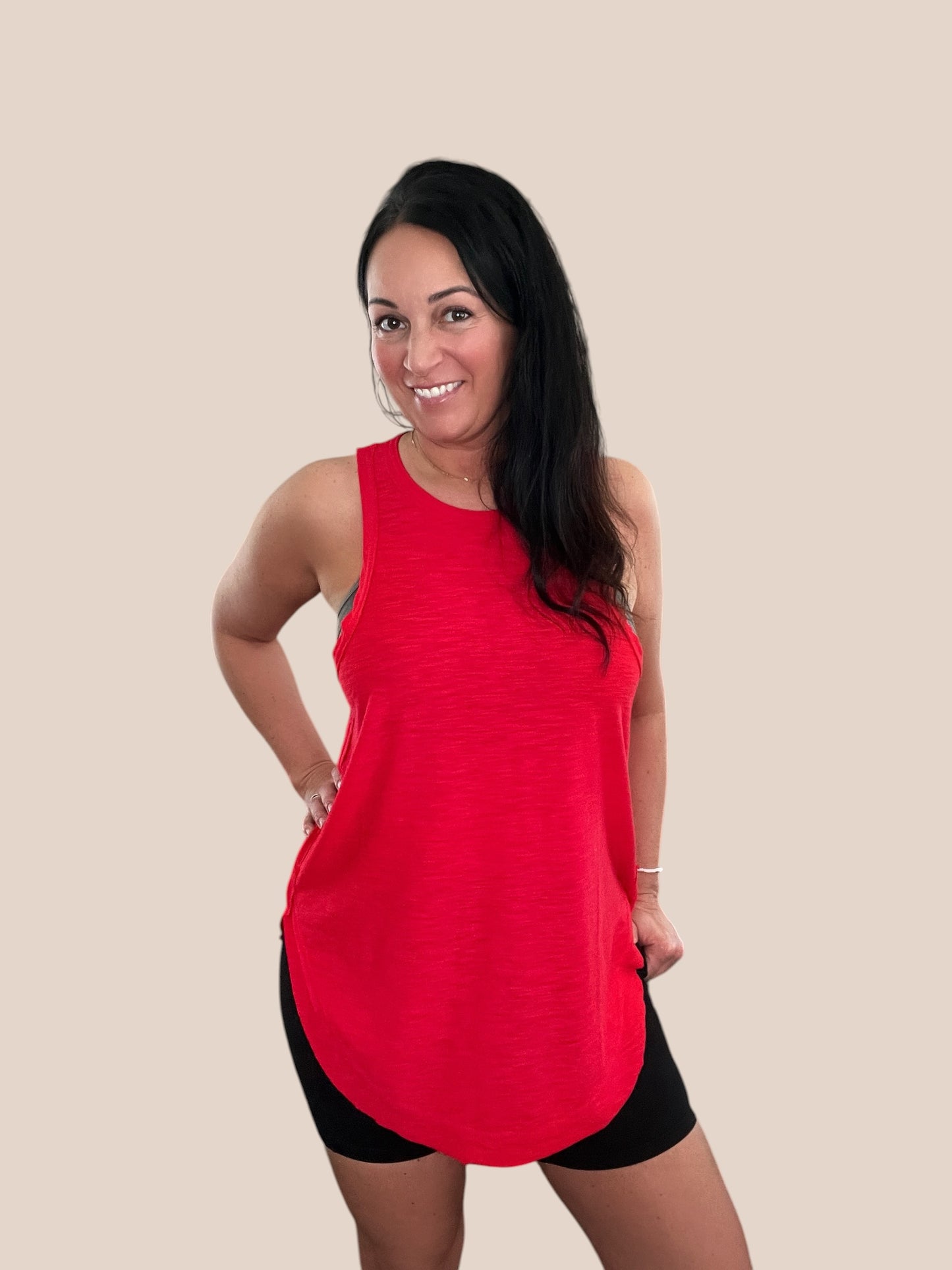 Curved Hem Tunic Tank
