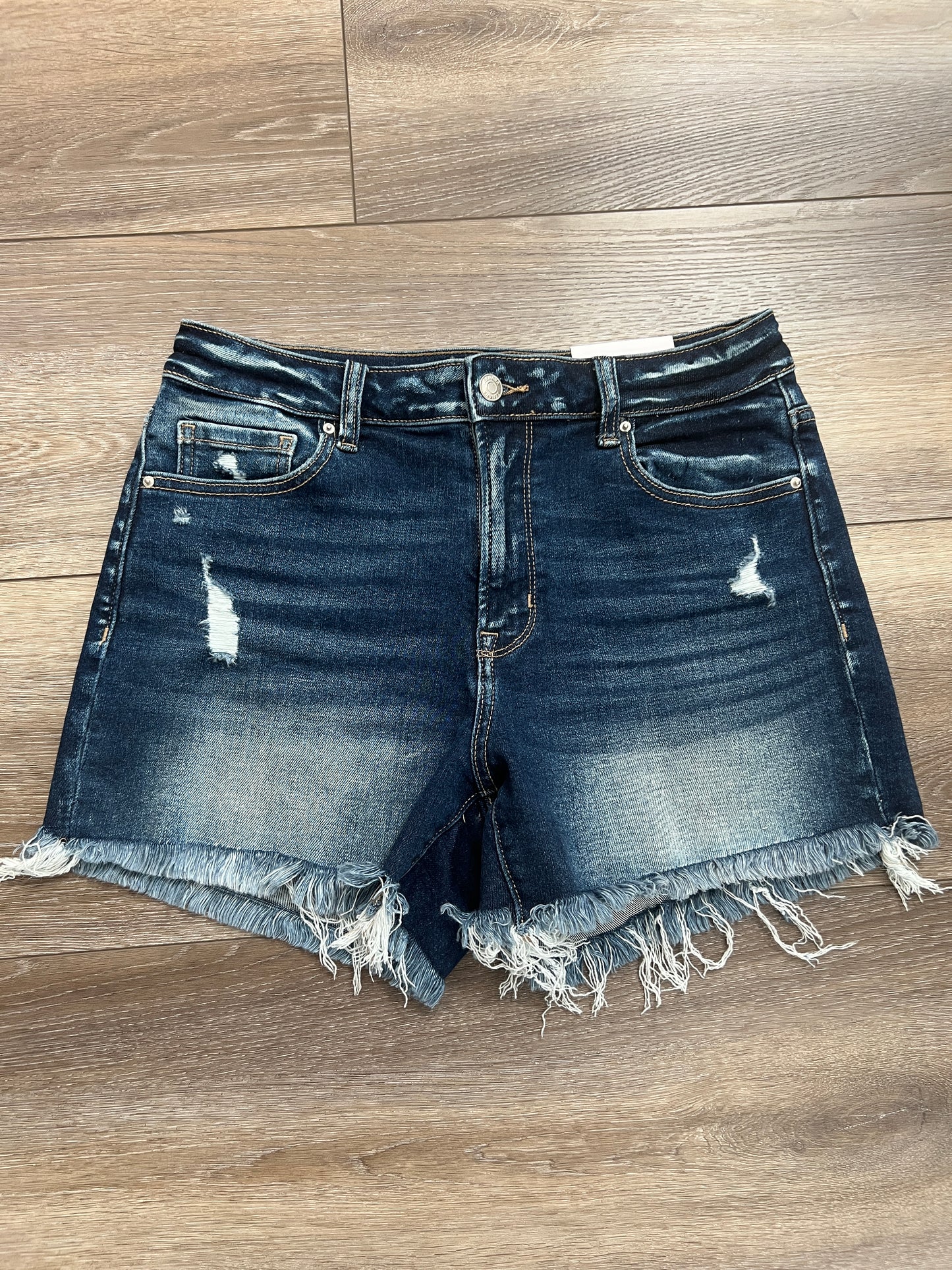Zenana ‘Day to Night’ High-Rise Frayed Hem Denim Shorts