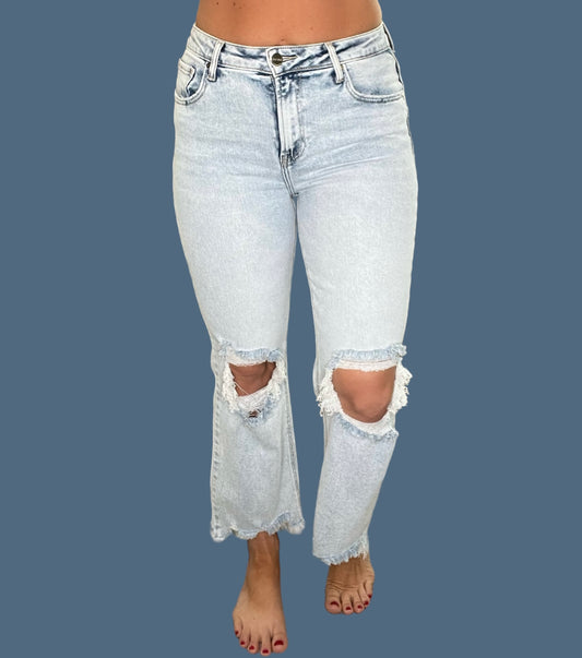 Risen High Rise Acid Wash Jeans