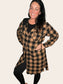 Longline Button-Up Plaid Flannel Hoodie