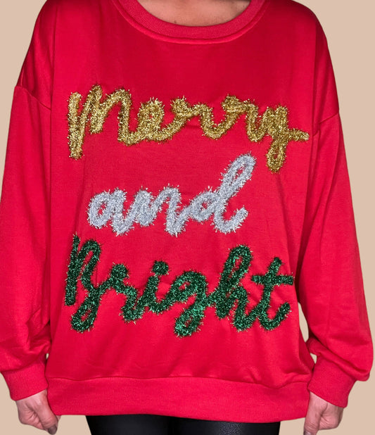 Merry & Bright Tinsel Pullover Top