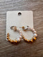 Pearl & Gold Beaded Hoop Earrings