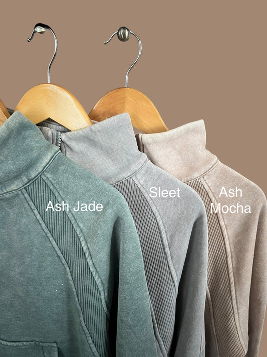 Mineral Wash Half-Zip Fleece Pullover
