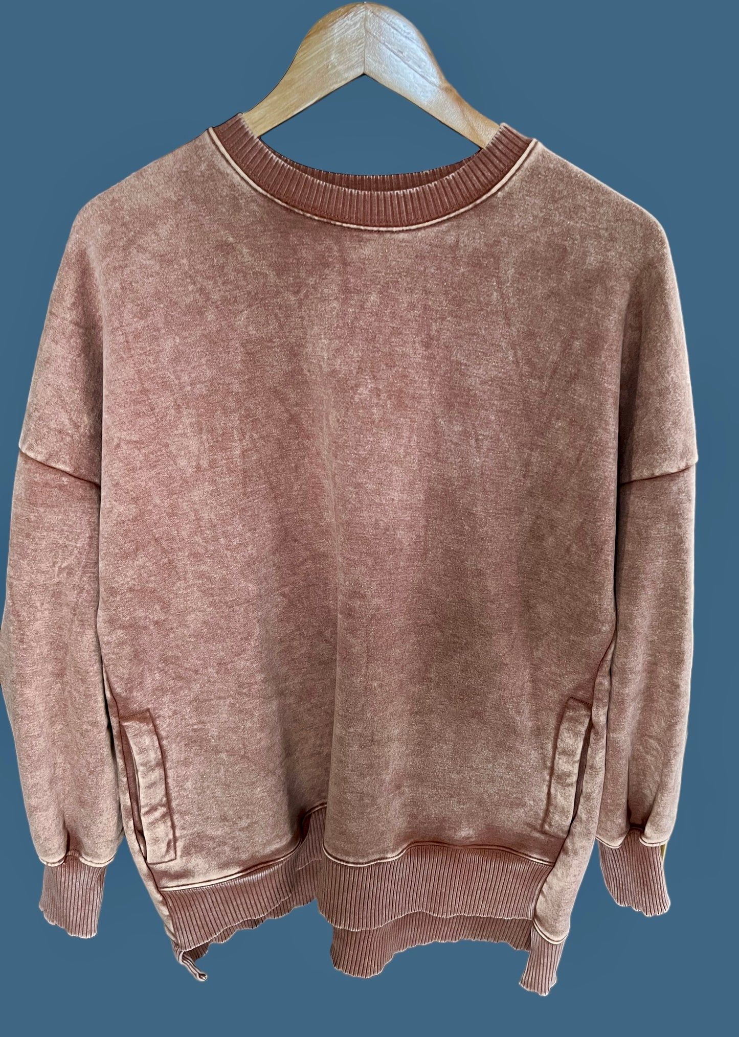 Mineral Wash Fleece Sweatshirt Pullover