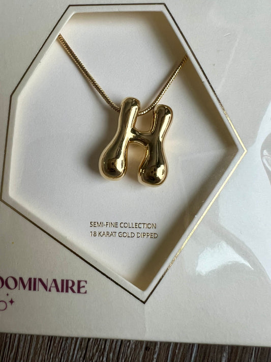 Bubble Initial Monogram Necklace