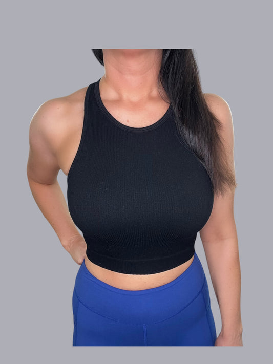 Racerback Seamless Ribbed Crop Tank
