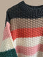 Color-Block Striped Chunky Sweater