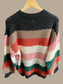 Color-Block Striped Chunky Sweater