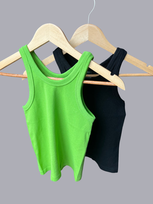 Ribbed High Neck Seamless Tank