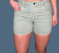Risen High-Rise Non-Distressed Olive Jean Shorts