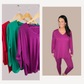 Microfiber V-Neck Loungewear Set