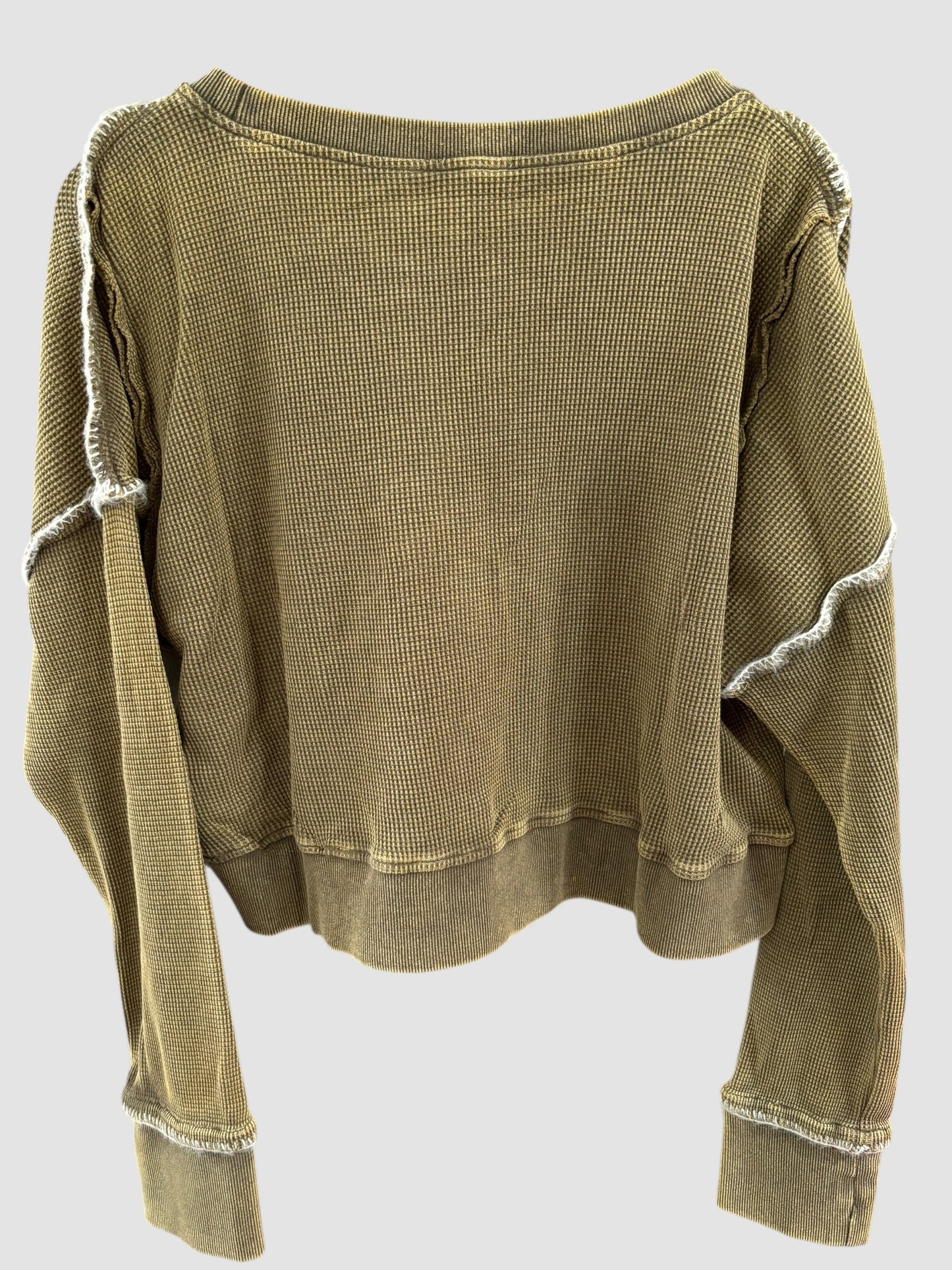 Mineral Wash Thermal Stitch Detail Top