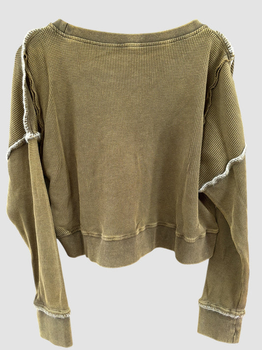 Mineral Wash Thermal Stitch Detail Top