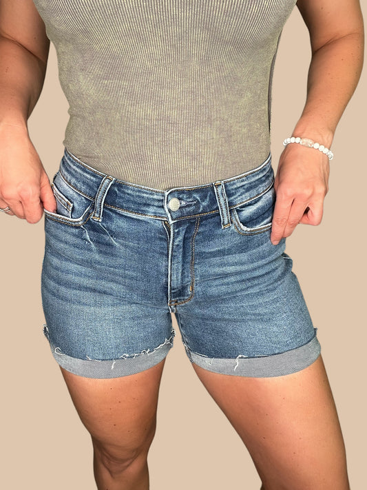 Judy Blue High-Rise Cutoff Jean Shorts