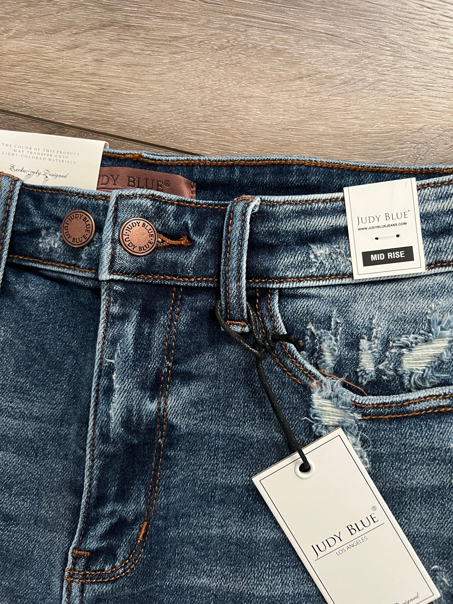 Judy Blue Mid-Rise 2 Button Destroyed ‘Dad’ Shorts