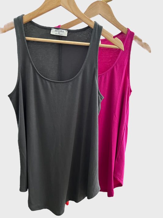 Round Neck Flowy Tank