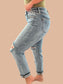 Judy Blue Mid-Rise Destroy Cuffed Boyfriend Jeans
