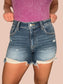Zenana 'Chasing Summer' High-Rise Distressed Denim Shorts