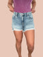 Zenana 'Chasing Summer' High-Rise Distressed Denim Shorts