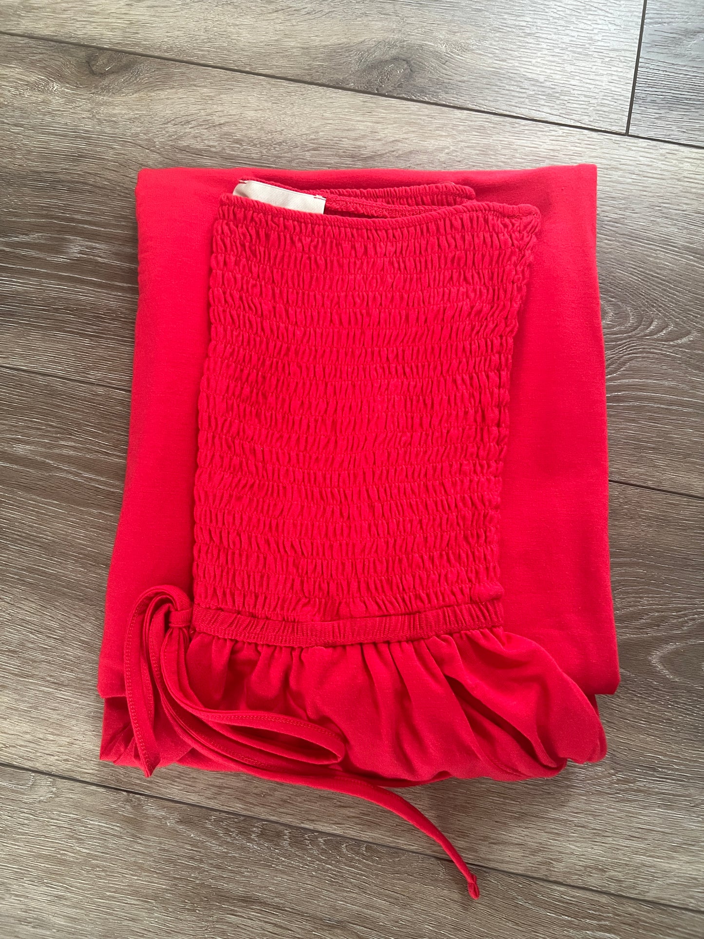 Smocked Tube Top Wide Leg Jumpsuit