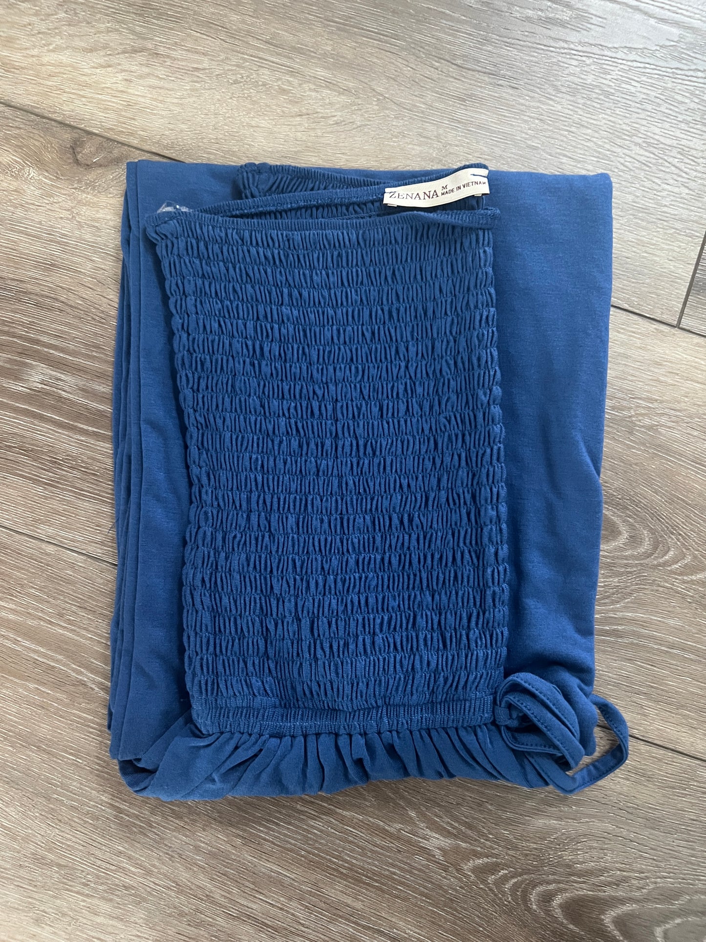 Smocked Tube Top Wide Leg Jumpsuit