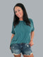 Cuffed Short Sleeve Ribbed Top