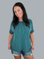 Cuffed Short Sleeve Ribbed Top