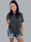 Cuffed Short Sleeve Ribbed Top