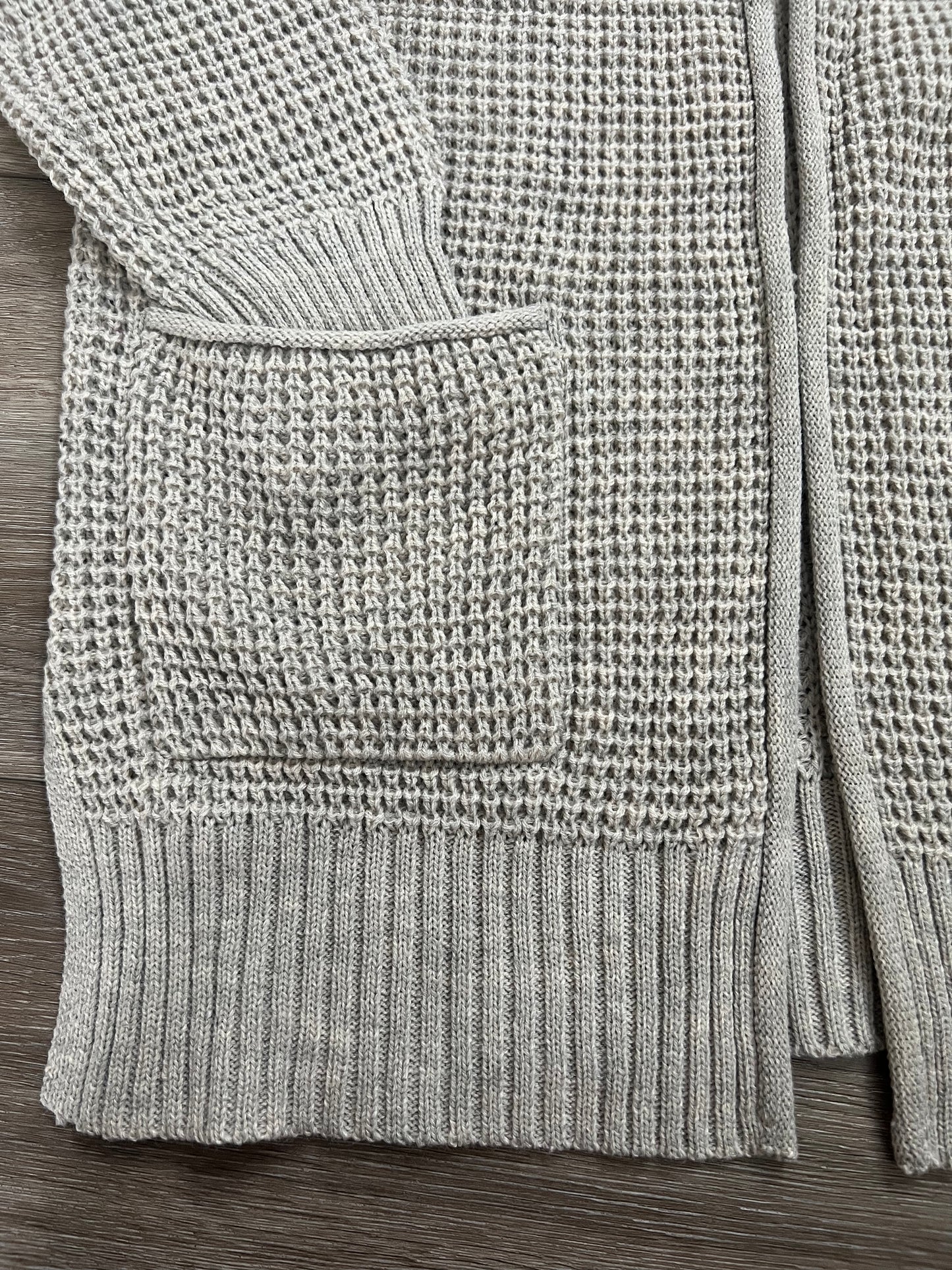 Waffle Knit Open Cardigan