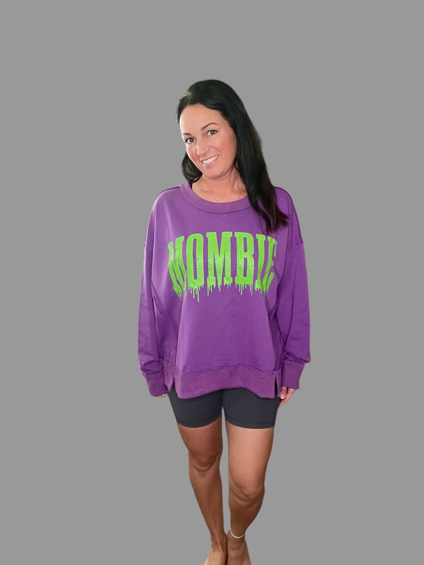 'Mombie' Halloween Graphic Oversized Pullover