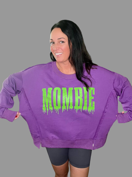 'Mombie' Halloween Graphic Oversized Pullover