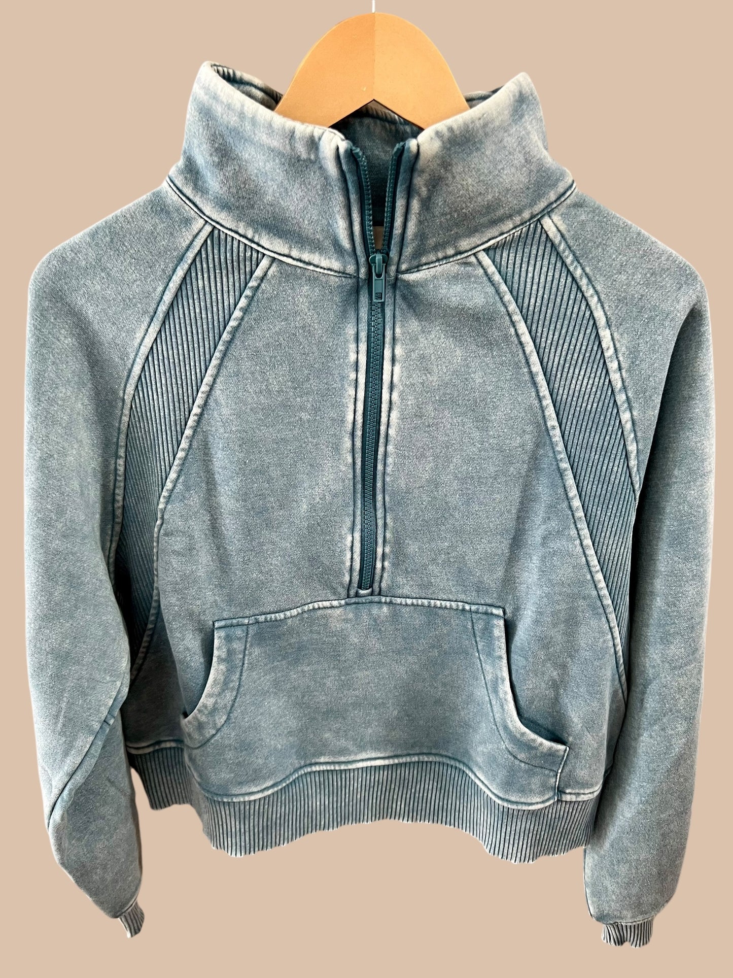 Mineral Wash Half-Zip Fleece Pullover