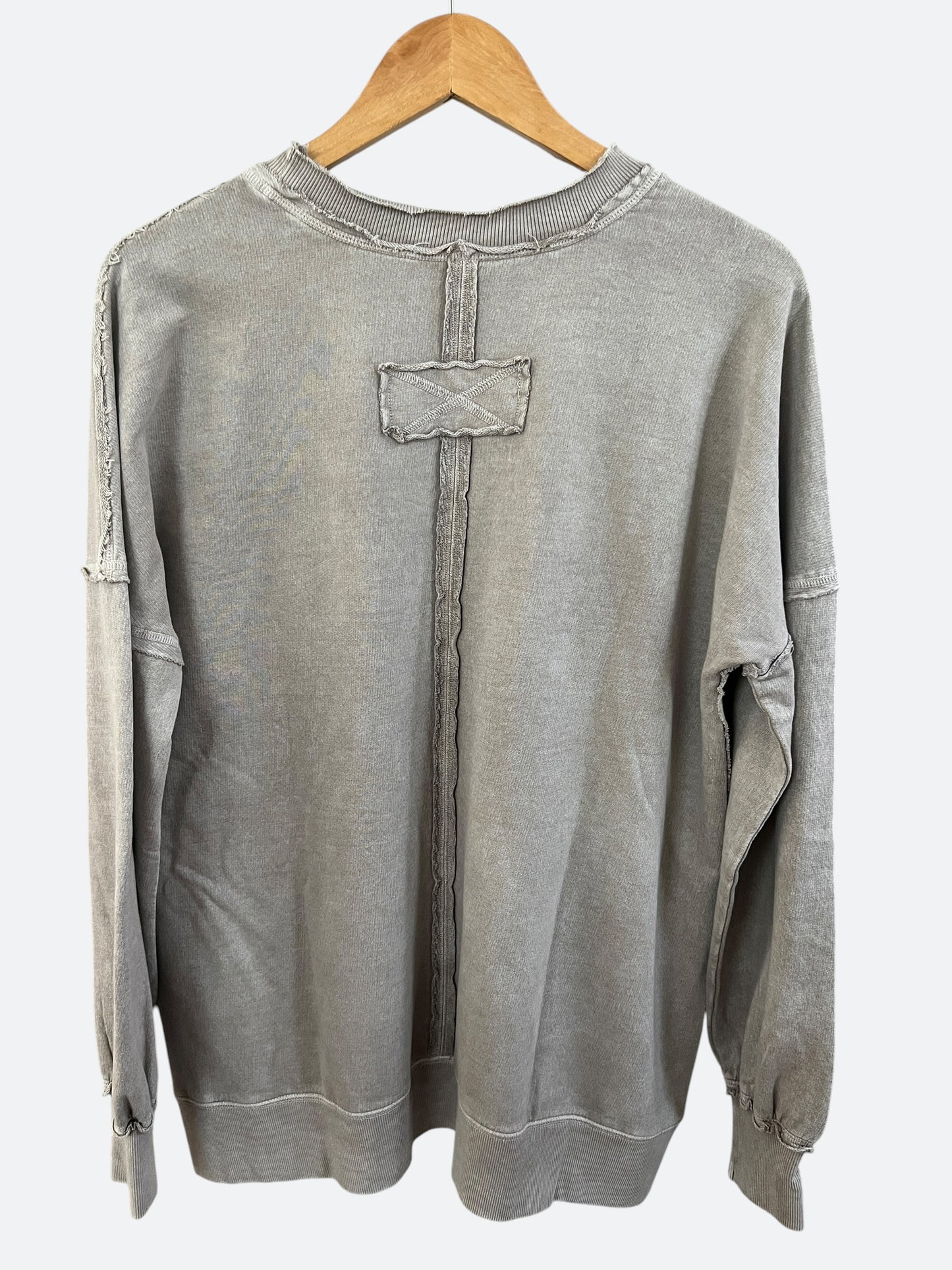 Oversized French Terry Acid Wash Pullover