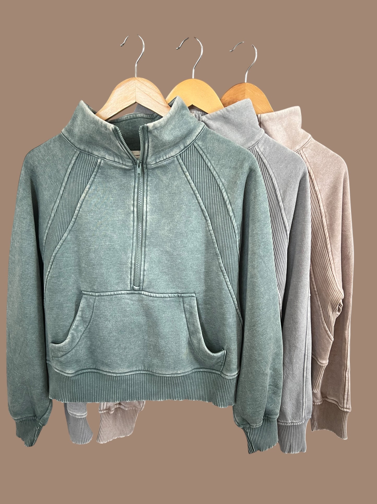 Mineral Wash Half-Zip Fleece Pullover