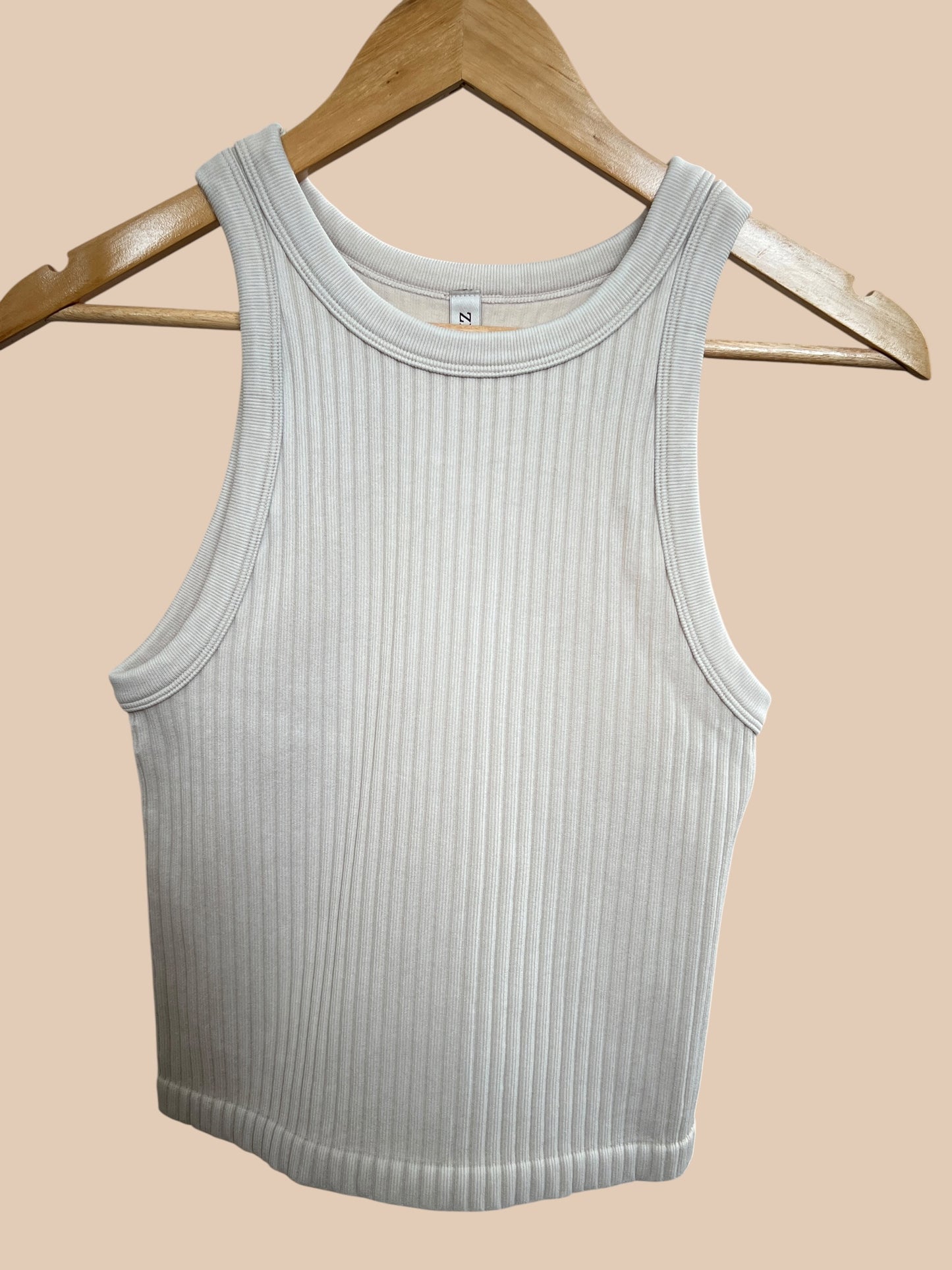 Ribbed Mineral Wash Seamless Tank