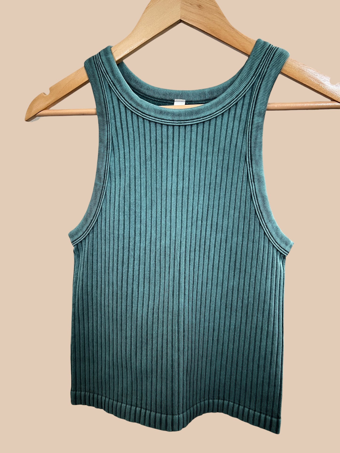 Ribbed Mineral Wash Seamless Tank
