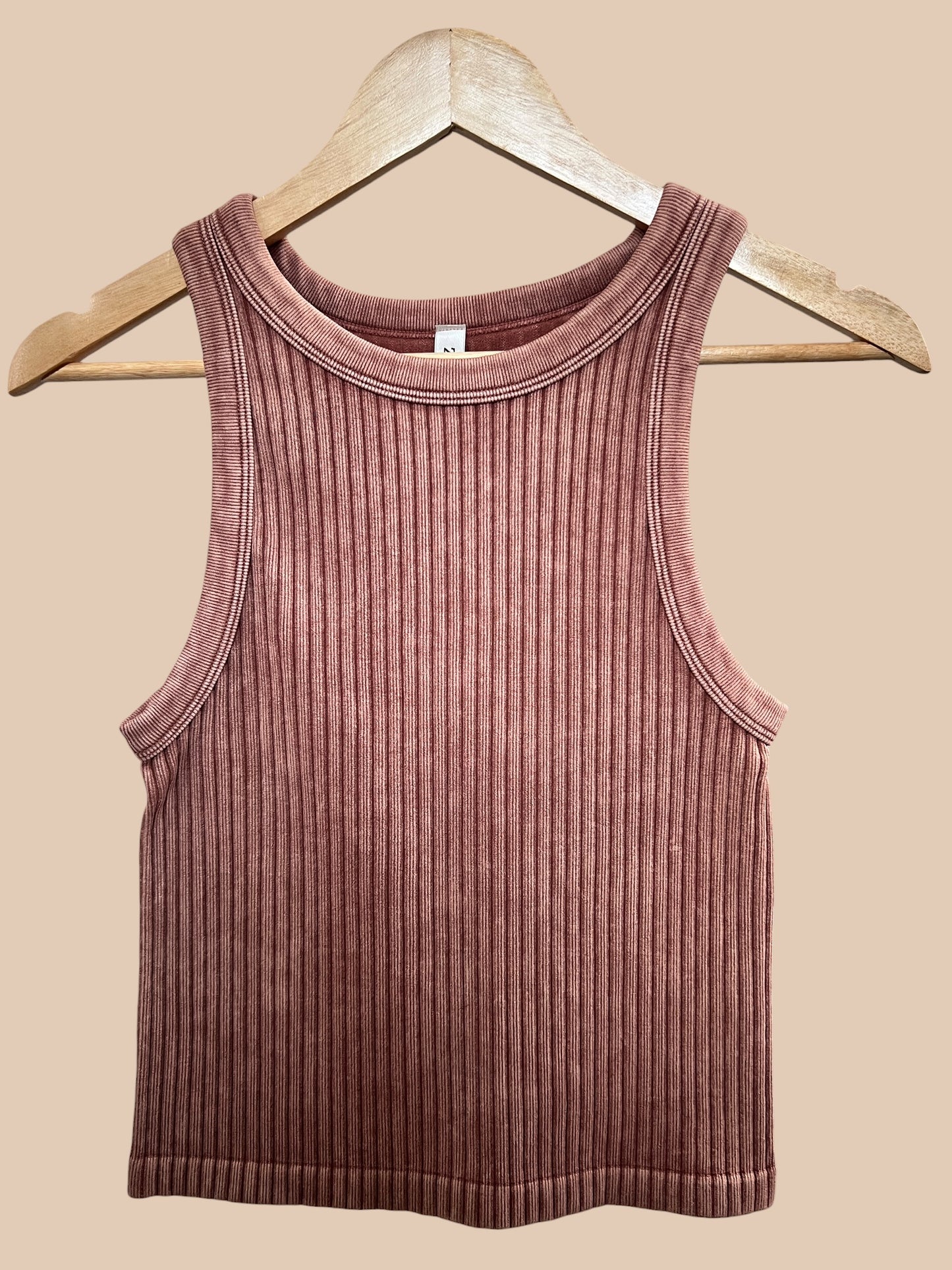 Ribbed Mineral Wash Seamless Tank