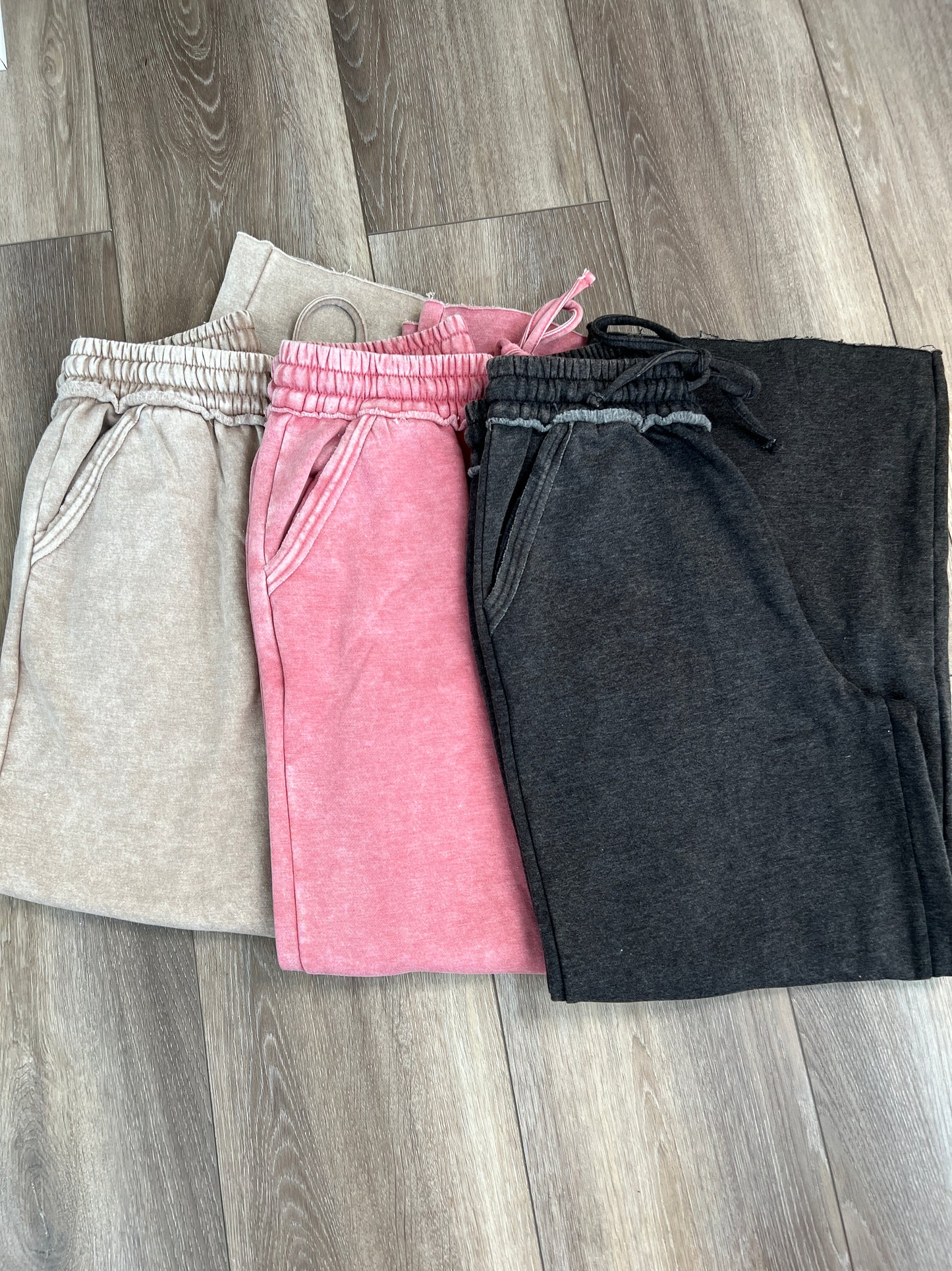 Mineral Wash Fleece Palazzo Sweatpants