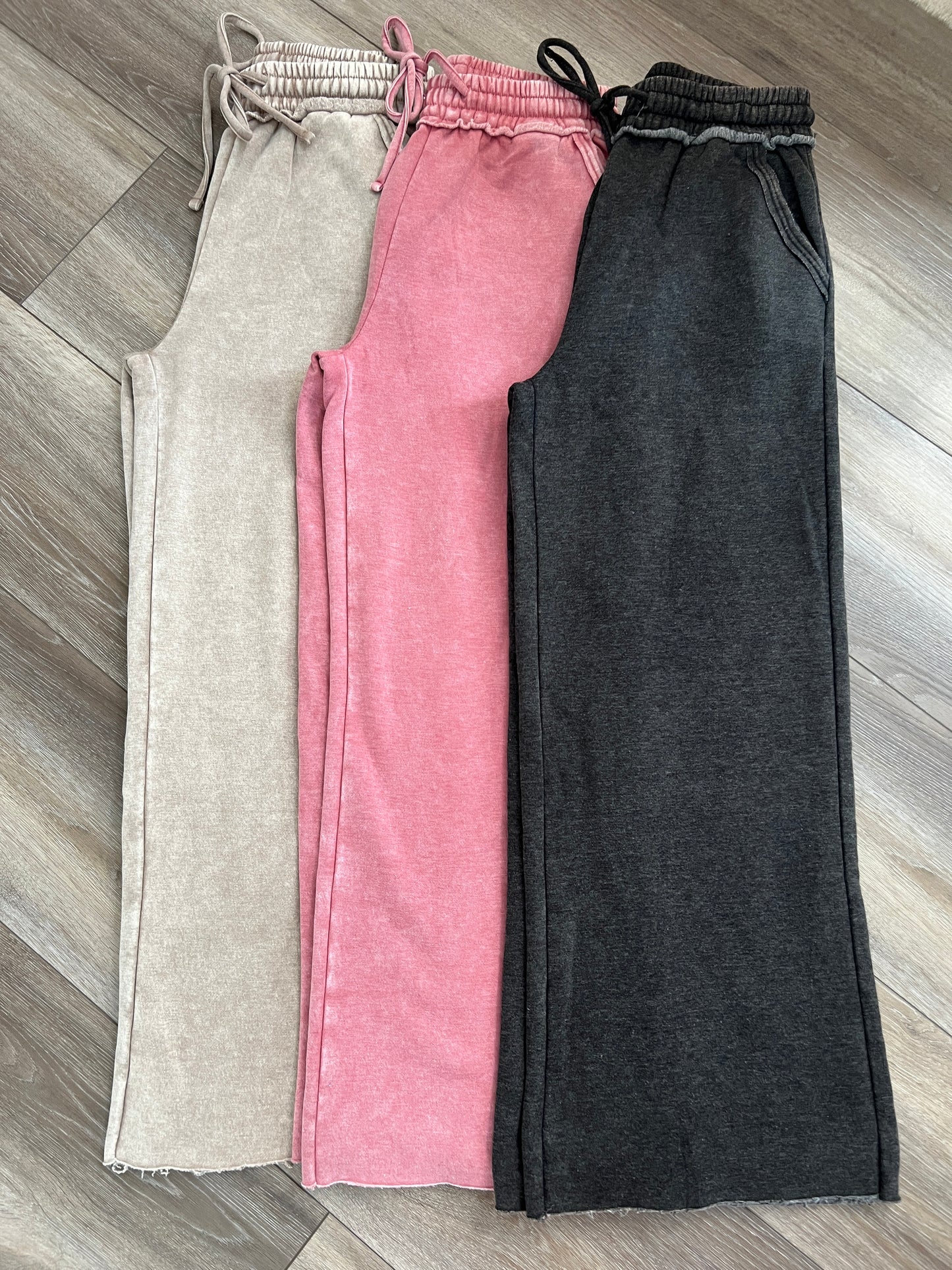 Mineral Wash Fleece Palazzo Sweatpants